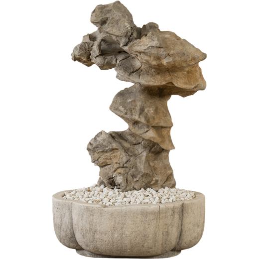 清 太湖石文房赏石配汉白玉海棠形赏盆 商品图5