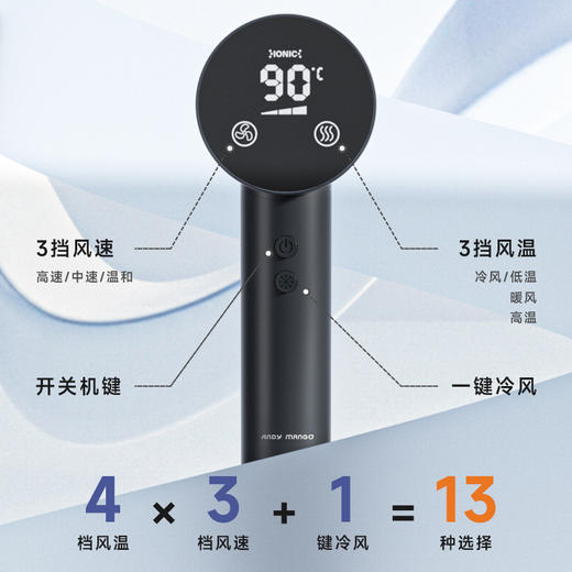 安迪芒果高速吹风机AM-CFJ002灰黑色 商品图1
