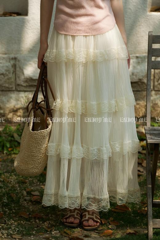 【门店同款】ENJOY夏季蕾丝褶皱蛋糕裙 162343727 商品图0
