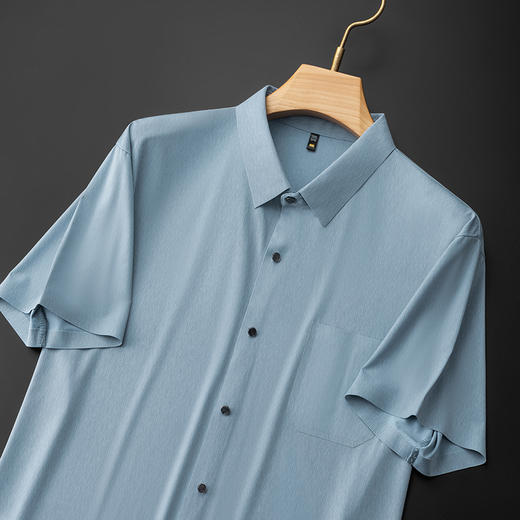 【冰丝无痕】【DDS】大依优型大码男装短袖衬衫冰感透气加肥加大大号半袖花衬衣上衣男士 商品图3