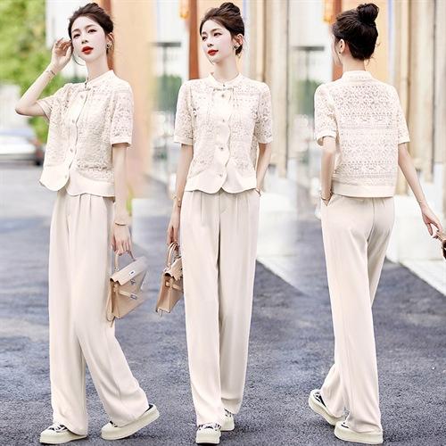 新中式时尚套装，气质淑女显瘦减龄长裤两件套HR-YRX88867 商品图2
