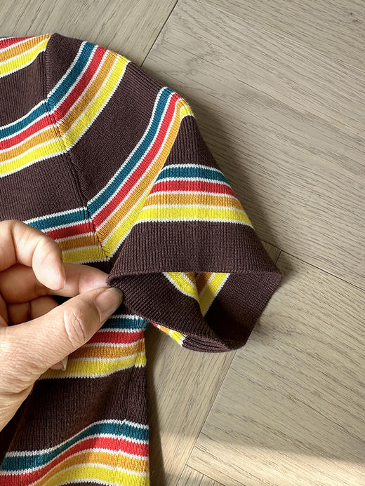 现货 THS-限时 p家 女士棉质针织彩色条纹短袖 圆领针织衫T恤 2色 BH2581 BY603 商品图6