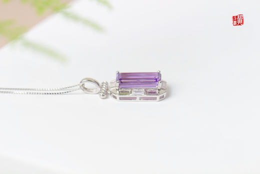 紫水晶香水瓶吊坠，925银镶 商品图1