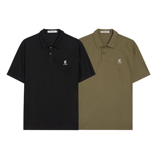 【DMH】大依优型大码短袖POLO衫男装夏季潮流字母刺绣翻领高级垂感宽松半袖体恤胖子男士上衣 商品图4