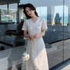 奢姿大码女装2025夏季气质镂空蕾丝连衣裙胖妹妹简约V领时尚裙子9952869327 商品缩略图2