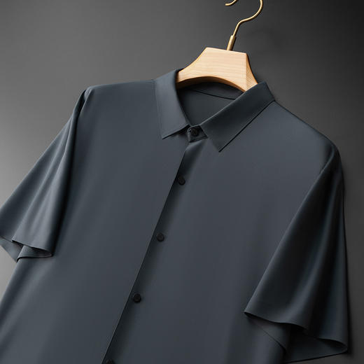 【冰丝无痕】【DDS】大依优型大码男装短袖衬衫冰感透气加肥加大大号半袖花衬衣上衣男士 商品图4