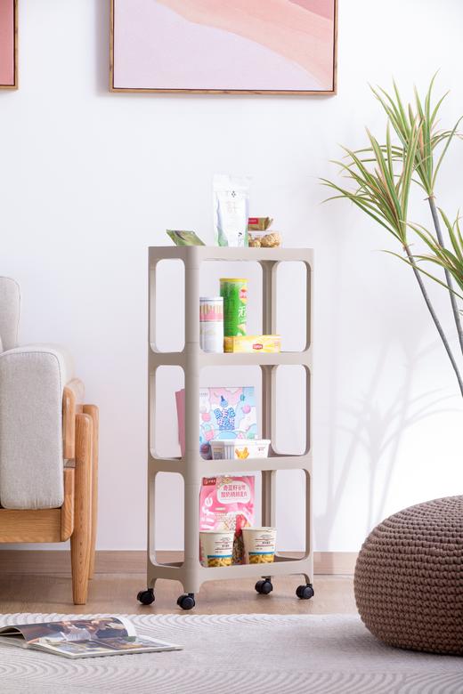 茶花百纳窄边可移动四层置物架 商品图10