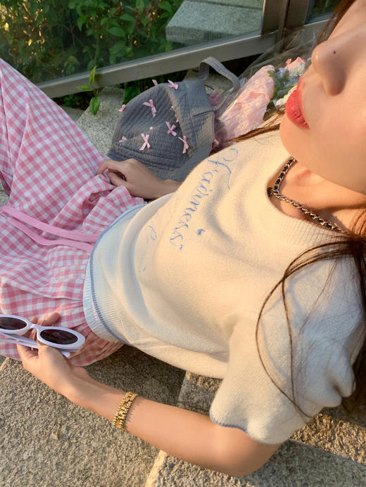 <曾小咸推荐>字母绣花针织短袖 日常119.99/件 立减60 秒杀59.99/件！！ 商品图10