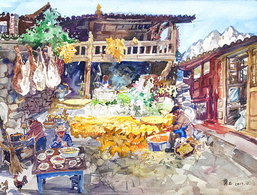 艺术家龚玉展览作品 “丰年小院” 装饰画 客厅书房 醍醐《高顶澄烟霞》上海个展 商品图0