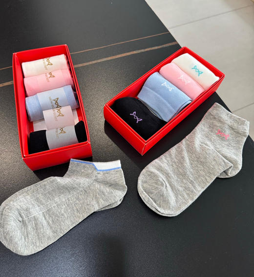 猫人男女袜子5双船袜 商品图4