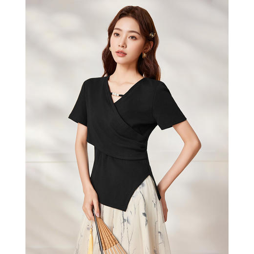 IEF/爱依服2025时尚套装夏季 新中式成熟优雅气质通勤上下套裙DZ0214-X- 商品图3