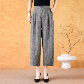 QY38-107 2025新款宽松大码裤子洋气时尚休闲中老年妈妈裤