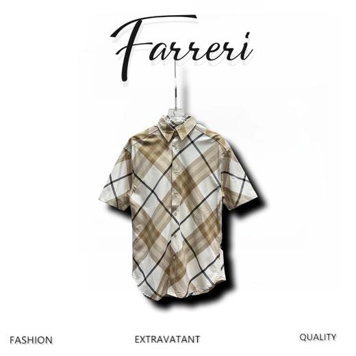 巴家 24ss 战马刺绣格子短袖衬衫 商品图0