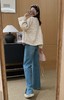 春夏一穿即瘦四面弹侧开叉窄版牛仔裤微阔腿裤 商品缩略图4
