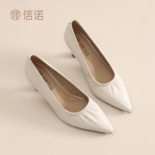 信诺软底妈妈鞋2025新款夏季一脚蹬中年舒适平底单鞋女尖头奶奶鞋X5C134-49 商品图1