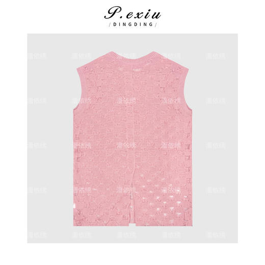 人丝肌理感网格针织流苏背心 CX015 商品图2