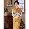新中式黄色改良，年轻款少女高级感小唐人旗袍LSB-3641 商品缩略图3