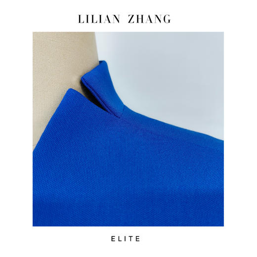 E-定制——“复古风尚”——英式老钱——皇‘ 室蓝修身中袖连衣裙 2501009 商品图1