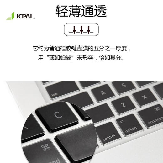 JCPal FitSkin TPU抗菌键盘膜for MacBook Air 15/Air13/Pro14"/16" 商品图2