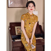 新中式黄色改良，年轻款少女高级感小唐人旗袍LSB-3641 商品缩略图1