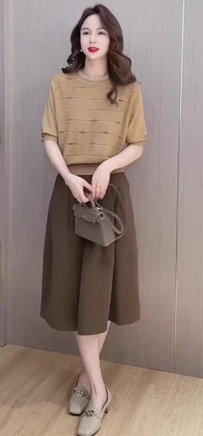 轻熟风冰丝针织衫半身裙，时尚气质显瘦薄两件套YY220801 商品图1