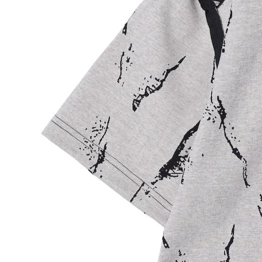 T2982夏季高级感新款韩版撞色压线圆领短袖T恤休闲宽松潮流印花上衣 商品图4