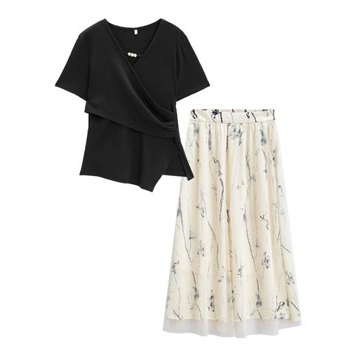 IEF/爱依服2025时尚套装夏季 新中式成熟优雅气质通勤上下套裙DZ0214-X- 商品图5