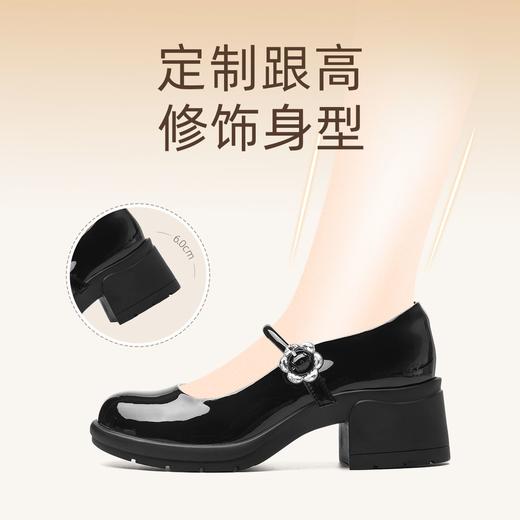 信诺粗跟厚底玛丽珍鞋2025年春新款法式英伦风百搭浅口小皮鞋女鞋X5C009-59 商品图3