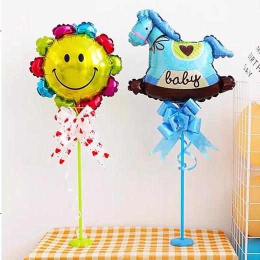 气球底座桌飘杆铝箔单个支架杆子桌面学校儿童节宴会餐桌布置桌飘 红色 1个 商品图4