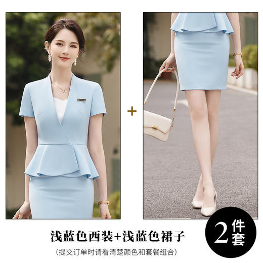 工装西装套装，中袖气质修身职业装XZ-QGS-4-3033 商品图7