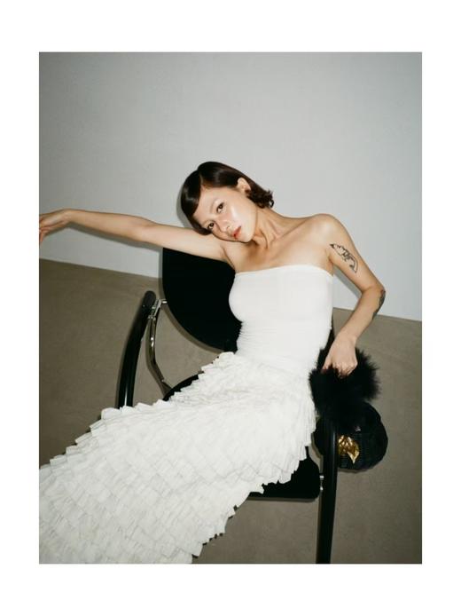 叠穿抹胸 乳白/正红 商品图2