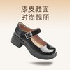 信诺厚底时尚漆皮鞋2025年春季新款浅口单鞋黑色气质增高玛丽珍鞋X5C009-60 商品缩略图1