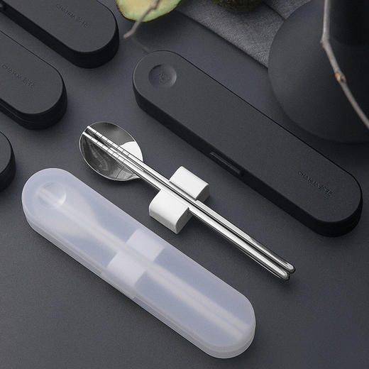 茶花欧铂兹金属餐具便携套装（黑色） 商品图7