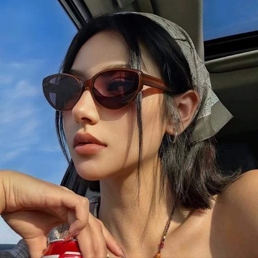 【YW】无忧购猫眼墨镜欧美复古潮流茶色太阳镜YX9025(截单后7天发货) 商品图1