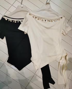 【门店同款】ENJOY夏季度假风侧绑带上衣 162272383