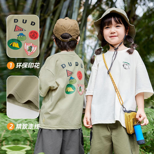 嘟嘟家女童短袖t恤夏装露营风宝宝体恤夏季婴儿上衣童装男童衣服 商品图1