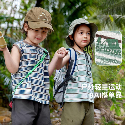 嘟嘟家宝宝背心夏装露营风男童无袖T恤夏季新款婴儿坎肩女童童装 商品图1