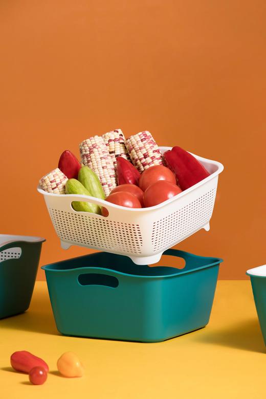 茶花丽乐方形双层沥水筛L号 商品图8