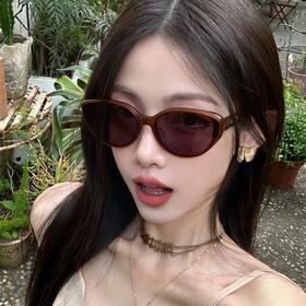 【YW】无忧购猫眼墨镜欧美复古潮流茶色太阳镜YX9025(截单后7天发货)