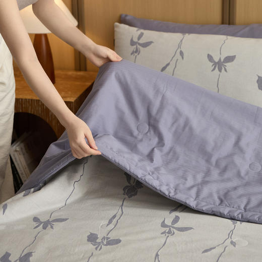 自然醒水洗棉色织大提花夏被纯棉全棉可机洗双人夏天薄空调被夏被LFS 商品图7