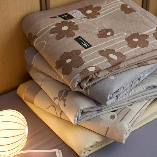 自然醒水洗棉色织大提花夏被纯棉全棉可机洗双人夏天薄空调被夏被LFS 商品图14