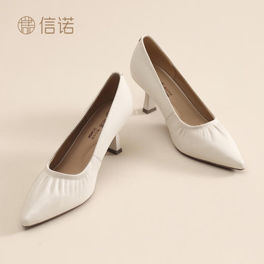 信诺软底妈妈鞋2025新款夏季一脚蹬中年舒适平底单鞋女尖头奶奶鞋X5C134-49 商品图2