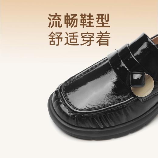 信诺真皮厚底粗跟英伦风乐福鞋2025年春季新款软底女鞋一脚蹬单鞋X5C009-61 商品图2