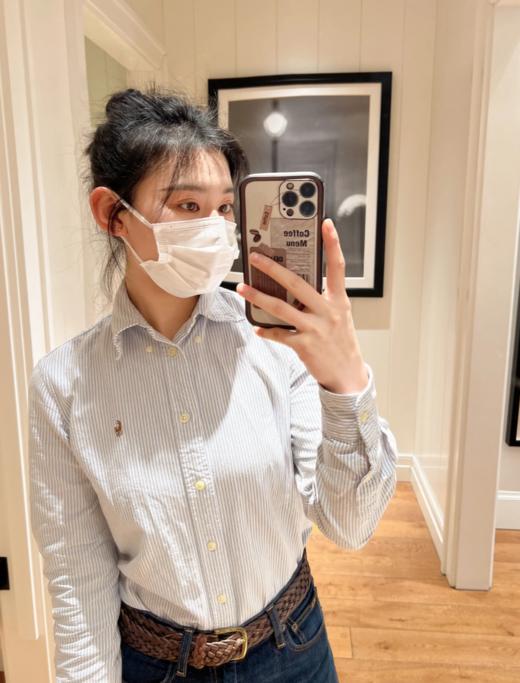 断码清s适合130斤内！独家订单，鲁泰公司订单， Ralph Lauren/POLO 拉夫劳伦RL拉夫经典细条纹衬衫  条纹浅蓝衬衫 商品图0