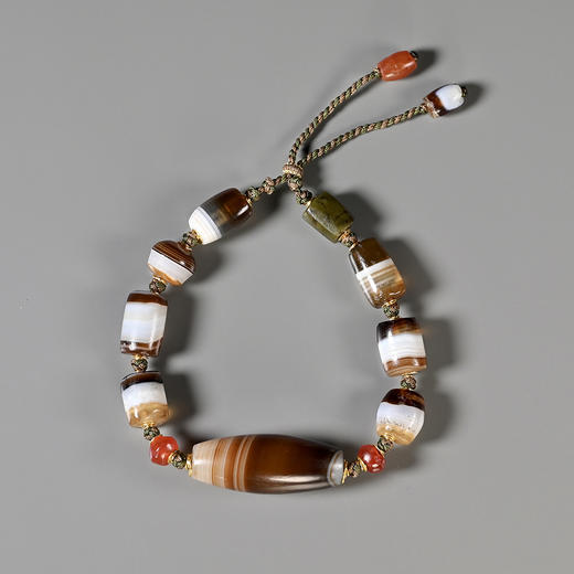 美拉德色系西亚高古缠丝玛瑙手串 商品图0