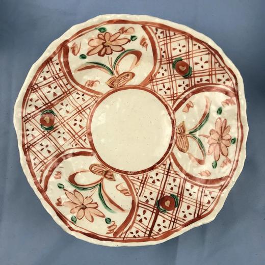 日本纯手工粗陶彩绘不规则形大盘 2枚装 原盒保留 商品图3