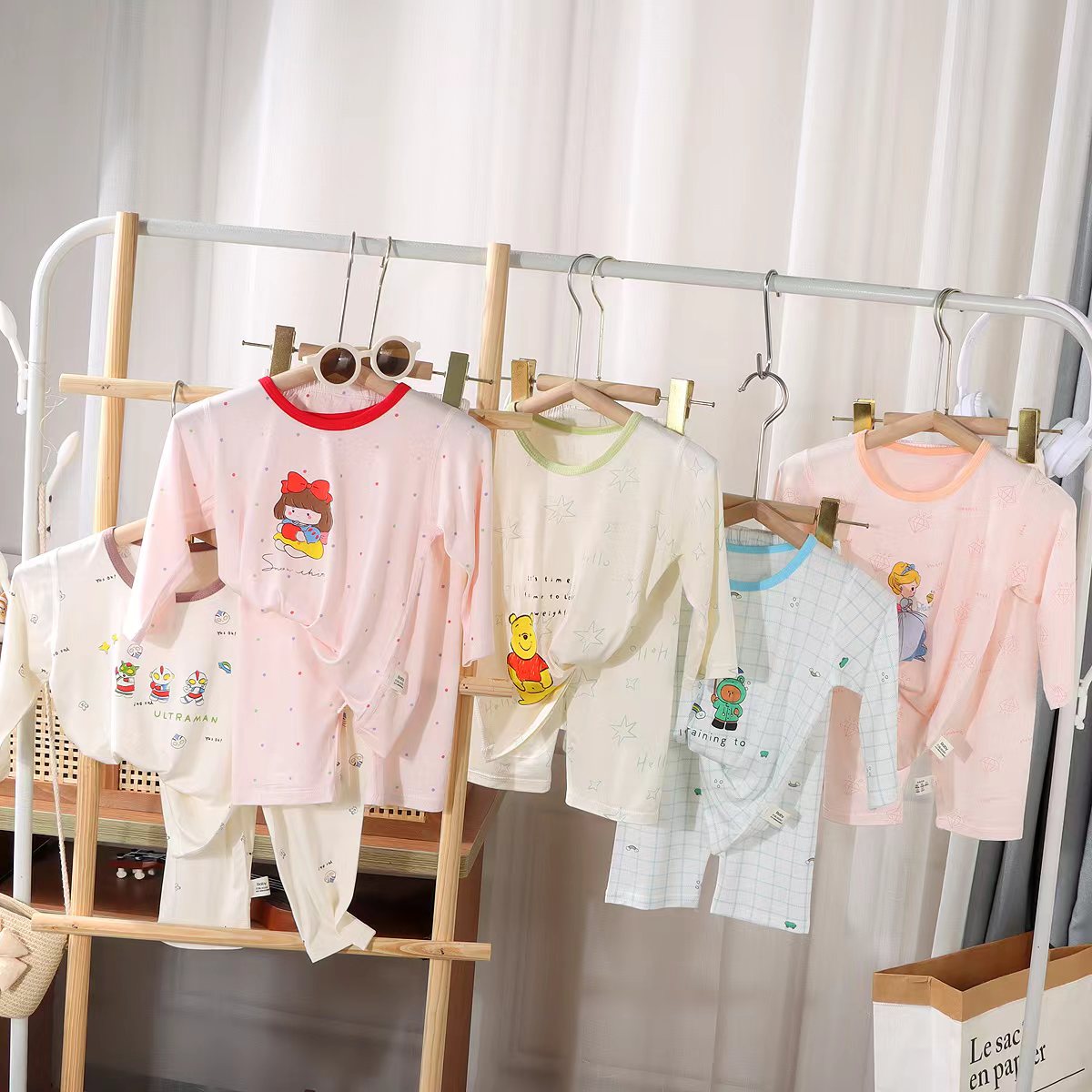 【25.9元/套起】儿童家居服春夏韩版儿童七分袖莫代尔睡衣套装薄款天丝儿童空调服