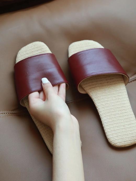 LPIUTY品牌直发！羊皮亚麻拖鞋 B032048 商品图8