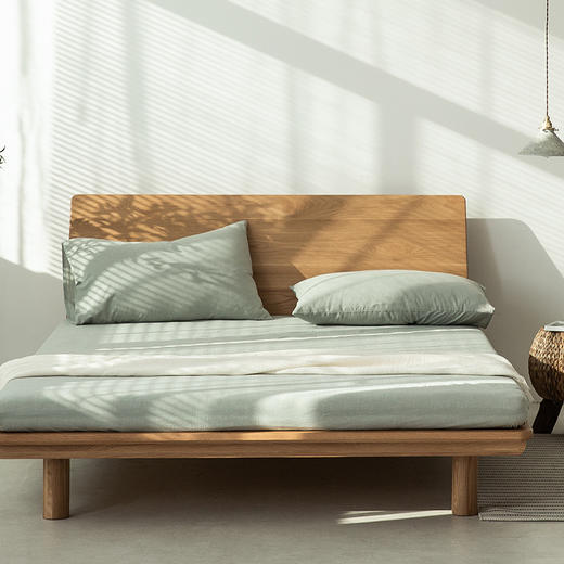 【单品床笠】水洗棉格纹床笠床笠纯色全棉床单简约 商品图6