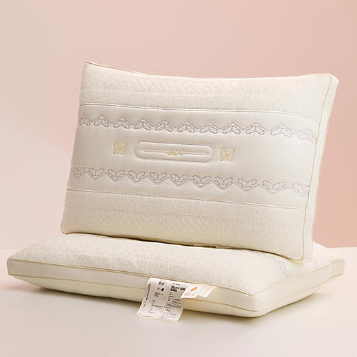 自然醒蕾丝复合蚕丝枕五星级酒店专用护颈椎助睡眠家用一对枕头芯蝴蝶绣花女生睡觉舒适XK 商品图3